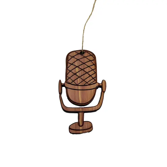 Microphone - Cedar Ornament {2}
