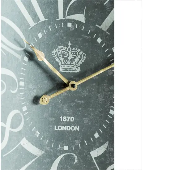 Large Vintage Black Rectangular Wall Clock with White Numerals, Home Decor Accent Clock {3}