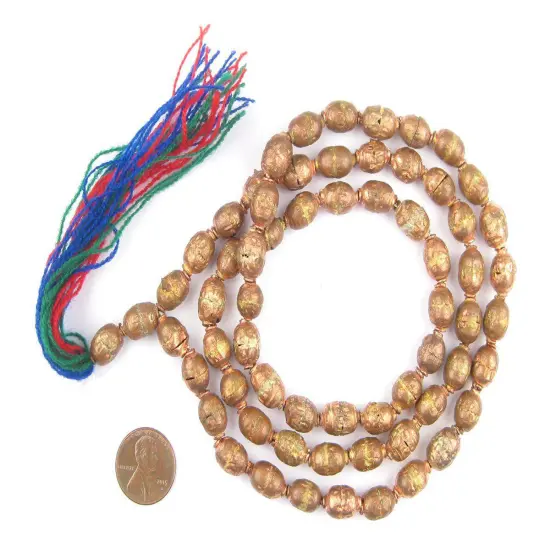 The Bead Chest Ethiopian Prayer Beads - Full Strand of African Copper Meditation Healing Rosary Beads {2}