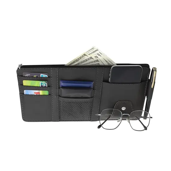 Kitcheniva Car Sun Visor Pocket Organizer Storage Black 1 pc {1}