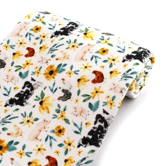 Sunflower Farm Animals Bullet Fabric {1}