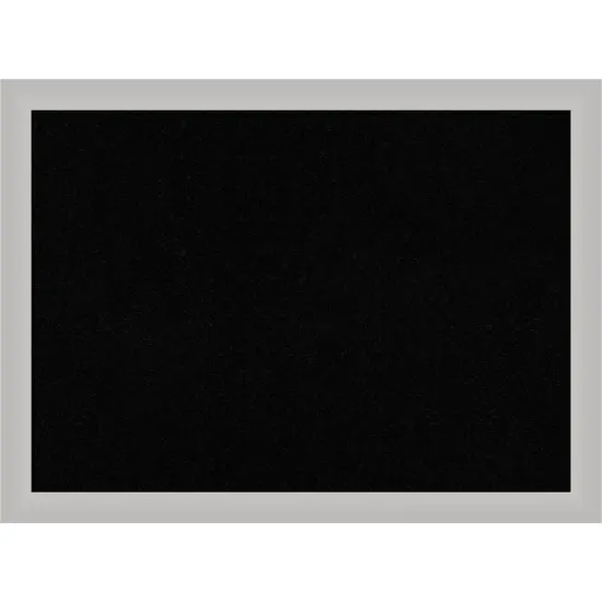 Low Luster Silver Wood Framed Corkboard, Black Cork {1}