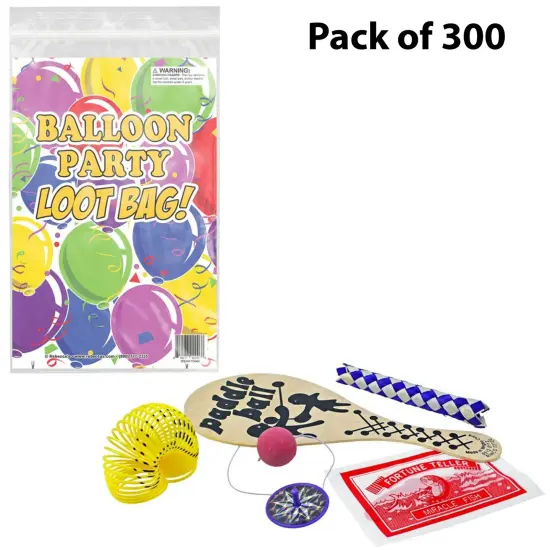 Balloon Party Loot Bag 6 x 10 inch easy open, Easy close recolorable bag filled | Raheev&reg; {1}