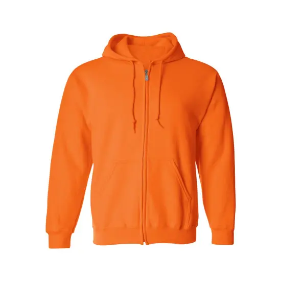 Gildan&reg; Classic Fit Full-Zip Long Sleeve Hooded Sweatshirt Safety orange {2}