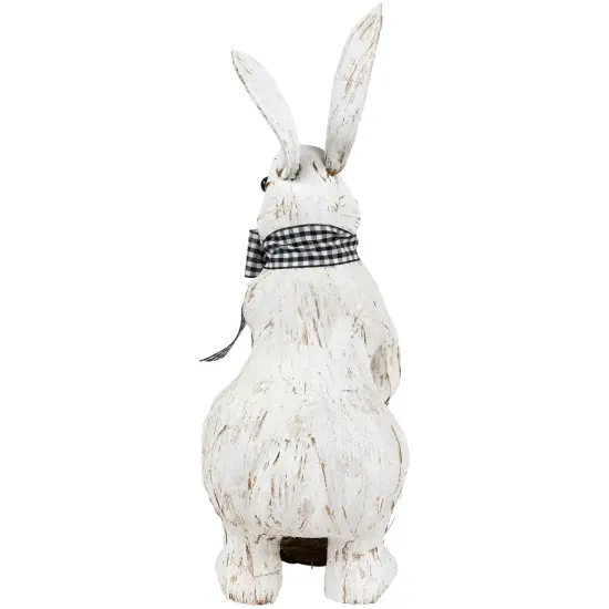 Northlight Rabbit with Easter Basket Decoration - 13" - Brushed White {7}