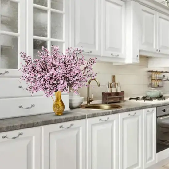 6 Bundles Baby's Breath: UV Resistant Faux Silk Bouquets Pink {4}