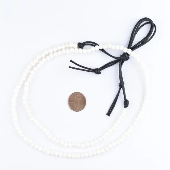 The Bead Chest Polished White Bone Nugget Beads 5mm Round 15 Inch Strand {2}