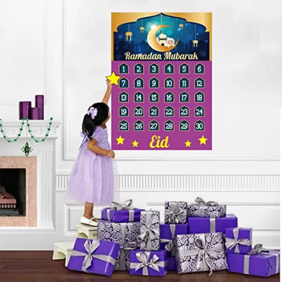 Funnlot Ramadan Decorations Ramadan Calendar Eid Calendar Countdown Calendar 2022 Ramadan Calendar Eid Calender Activities for Kids with 30 Reusable Stars Ramadan Mubarak Decor {4}