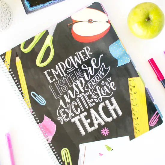 bloom daily planners Undated Teacher Planner & Calendar, 9" x 11" Chalkboard {2}