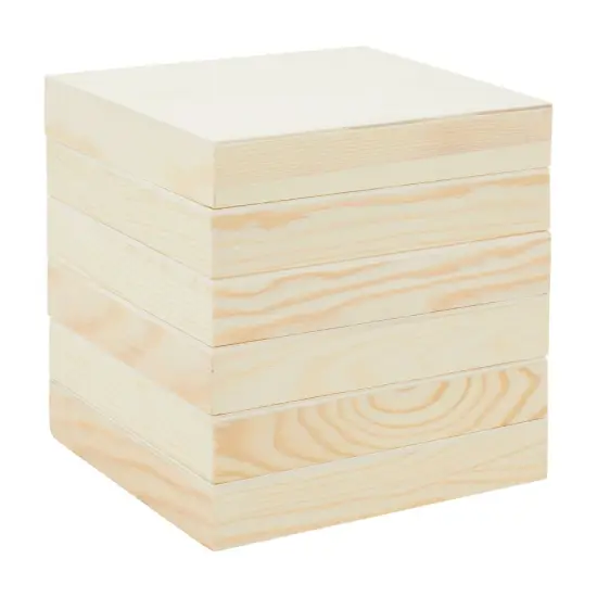 6 Pack Unfinished Wood Canvas Boards for Painting 5x5 Panels {5}