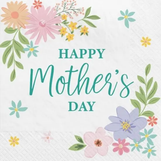Springtime Blooms Mother's Day Paper Lunch Napkins 16 Per Pack {1}