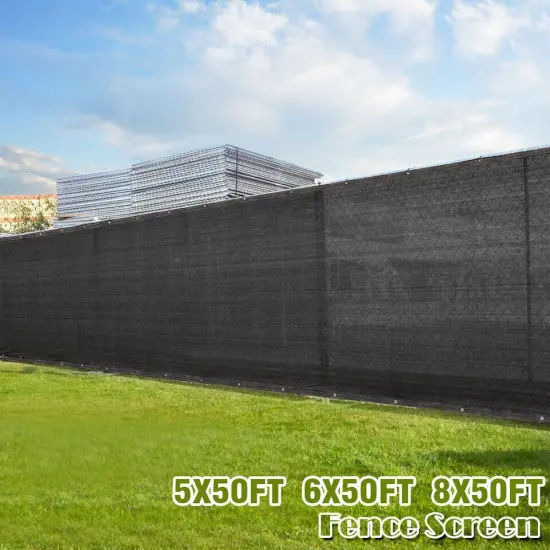 Black 5x 50FT Fence Windscreen Privacy Screen Shade Cover Mesh {3}