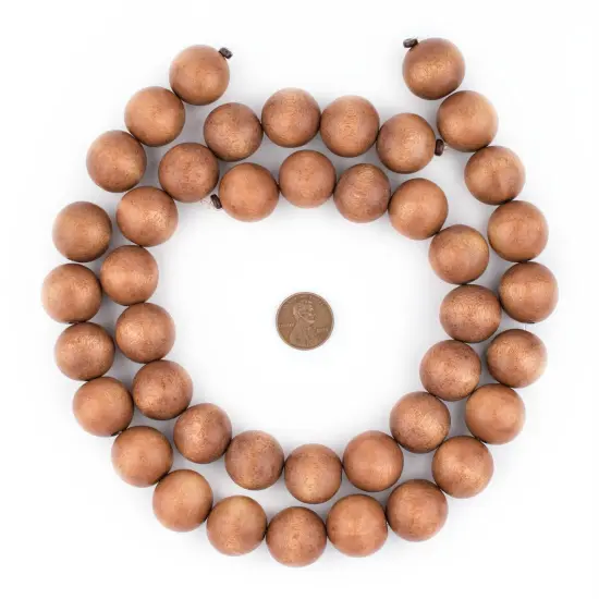 The Bead Chest Natural 20mm Wooden Beads in Brown - Light for Jewelry Making &ndash; Round Loose Wood Spacer Beads I Approximately 20 Beads {2}