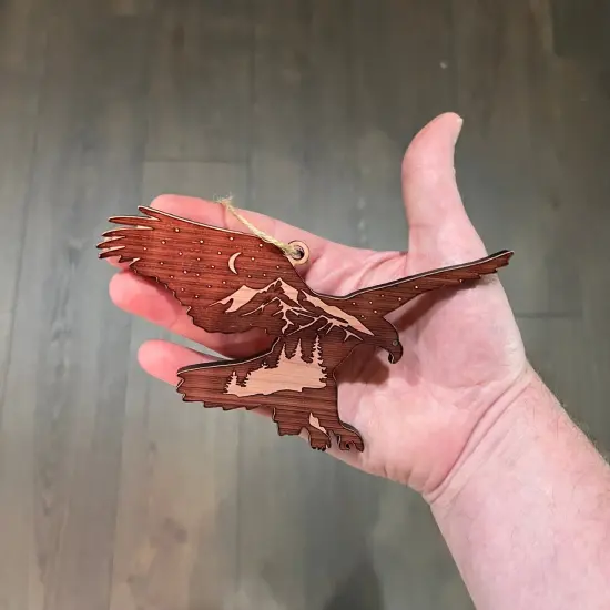 Night Eagle - Cedar Ornament {4}