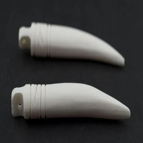 The Bead Chest Kenya White Bone Tooth Pendant (Set of 2) {3}
