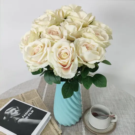 12 Pcs Artificial Roses for Wedding & Any Occasions Burnt orange {6}