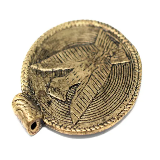 The Bead Chest Brass Bird Baule Bead Pendant (58x52mm): African Tribal Metal Pendant for DIY Jewelry and Necklace {4}