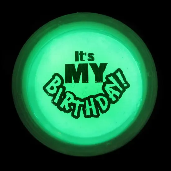 Glow Button - It's My Birthday 3 inch diameter glow circle, with luminous precision | RAHEEV&reg; {2}