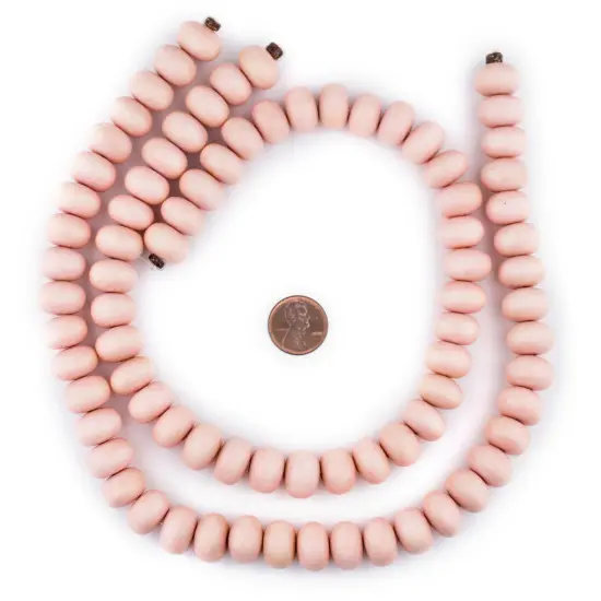 The Bead Chest Pink Abacus Natural Wood Beads (10x15mm): Organic Eco-Friendly Wooden Bead Strand for DIY Jewelry, Crafts, Necklace and Bracelet Making {2}