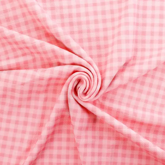 Pink Gingham Plaid Bullet Fabric {6}