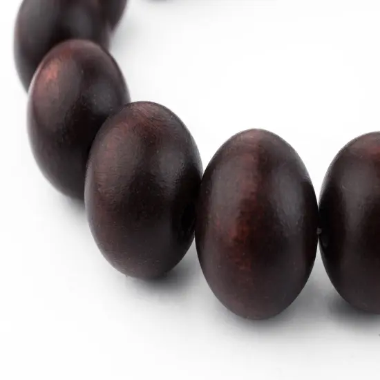 The Bead Chest Natural 20mm Wooden Beads in Brown - Dark for Jewelry Making &ndash; Round Loose Wood Spacer Beads I Approximately 20 Beads {1}