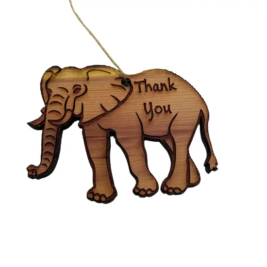 Elephant Thank You - Cedar Ornament {1}