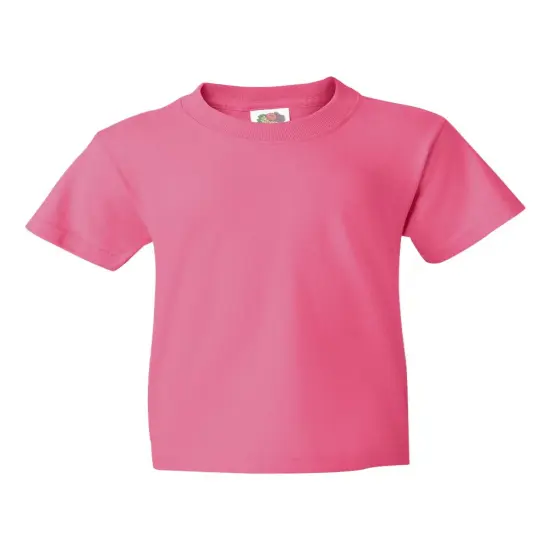 12 Pack: Fruit of the Loom&reg; Youth Short Sleeve Crew Neck T-Shirt Neon pink {1}