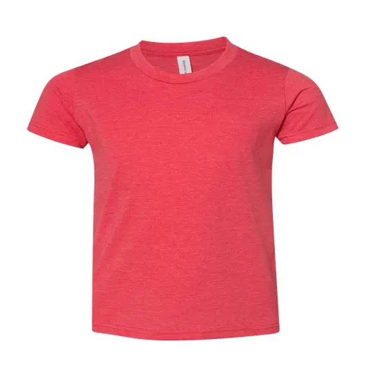BELLA + CANVAS&reg; Youth CVC Jersey Crew Neck Short Sleeve Tee - 3001YCVC Heather red {1}