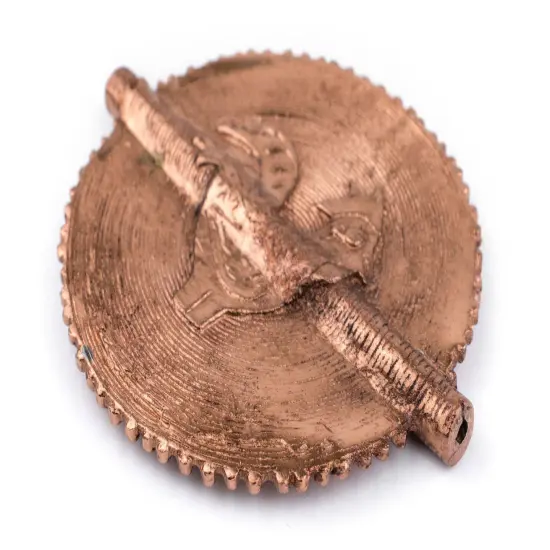 The Bead Chest Rooster Copper Sun Baule Bead Pendant (79x69mm): African Tribal Metal Pendant for DIY Jewelry and Necklace {3}