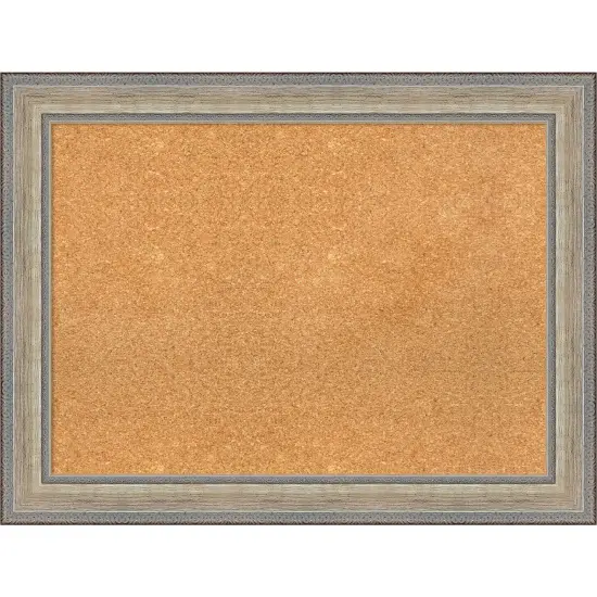 Fleur Silver Wood Framed Corkboard, Natural Cork {1}