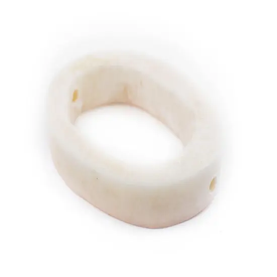 The Bead Chest White Camel Bone Ring Beads (Set of 4) {4}