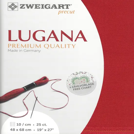 Precut Zweigart Lugana 25 count Christmas Red {1}