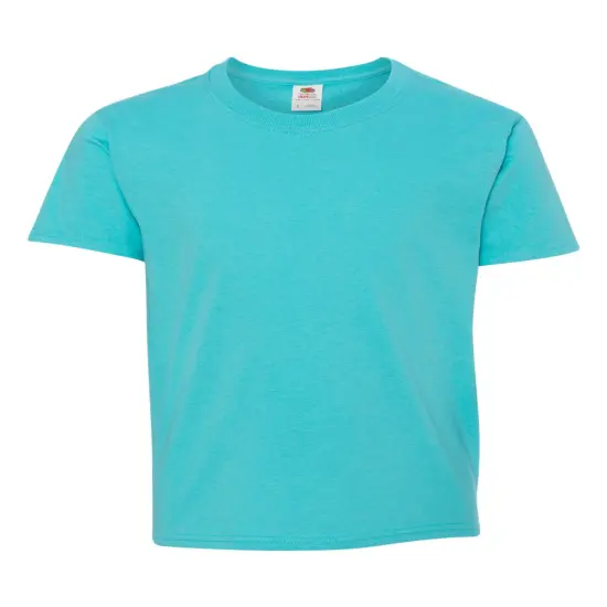 12 Pack: Fruit of the Loom&reg; Youth Short Sleeve Crew Neck T-Shirt Scuba blue {1}
