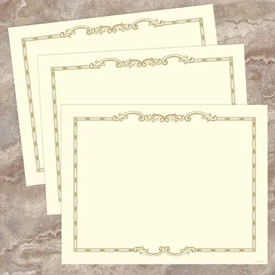 Great Papers! Certificates with Gold Foil, Linked Cast Iron on Ivory Certificate, 8.5" x 11", Printer Compatible, 12 Count {3}