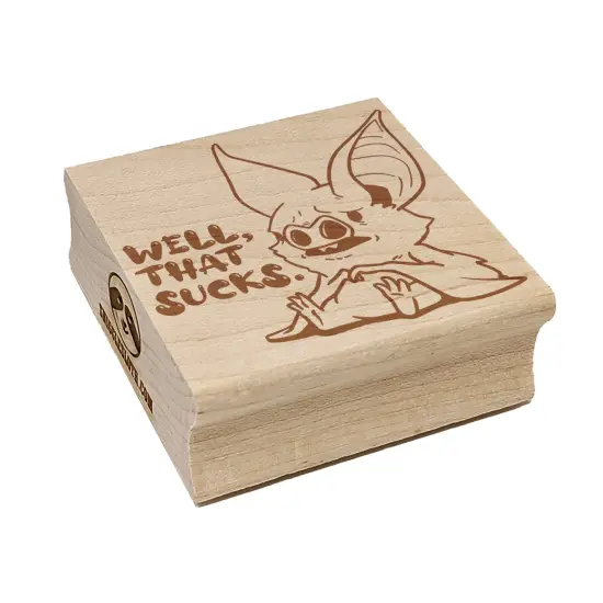 Well That Sucks Vampire Bat Cute Square Rubber Stamp for Stamping Crafting {7}
