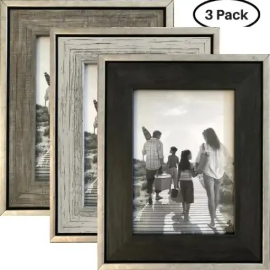 Rustic Picture Frames (3-Pack) - Distressed Industrial Frames 4x6 5x7 6x8 8x10 {1}
