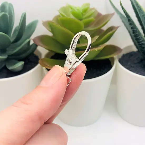 4, 20 or 50 Pieces: Bright Silver Swivel Lobster Clasps Lanyard Clips, 15x37 mm {3}