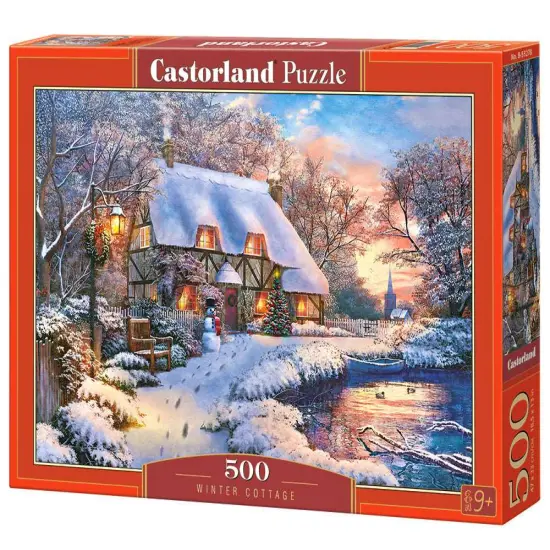 500 Piece Jigsaw Puzzle, Winter Cottage, Charming Nook, Countryside, Winter puzzle, Adult Puzzles, Castorland B-53278 {1}