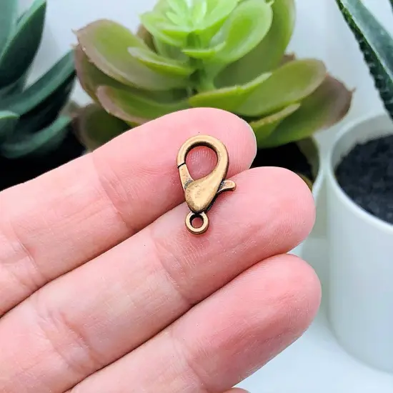 100 or 500 Pieces: 8 x 16 mm Antique Copper Lobster Claw Clasps {2}