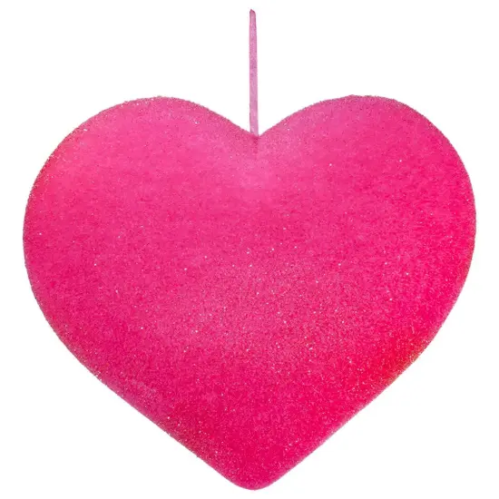 Flocked Heart Pink Large 12" {1}