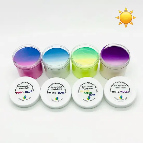 Photochromic Sun UV Activated Color Changing Powder Pigments for Resin Slime T Shirts Tumblers White-blue {2}