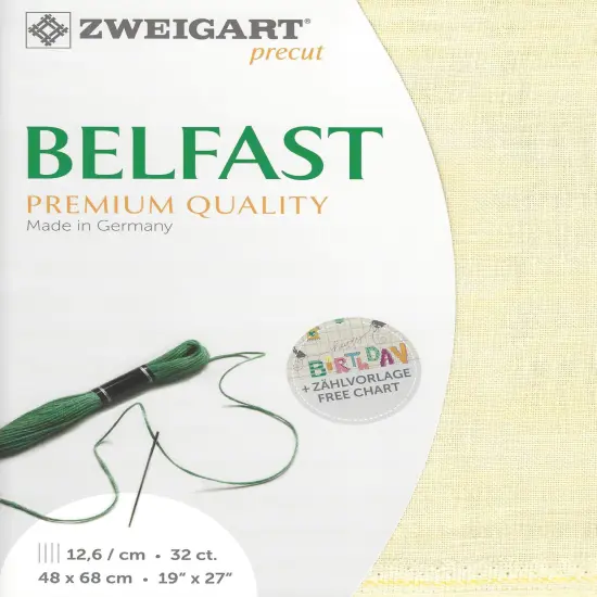 Precut Zweigart Belfast 32 count Sand Vintage {1}