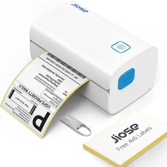 Jiose 4x6 Shipping Label Printer High-Speed High-Quality Printing for Seamless Package Addressing White {1}