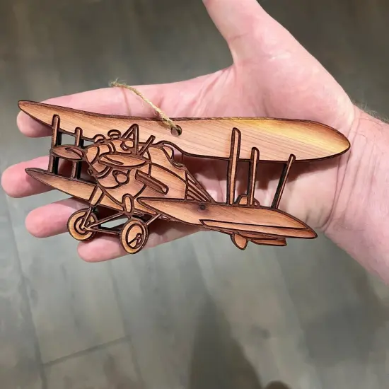 Bi Plane - Cedar Ornament {4}