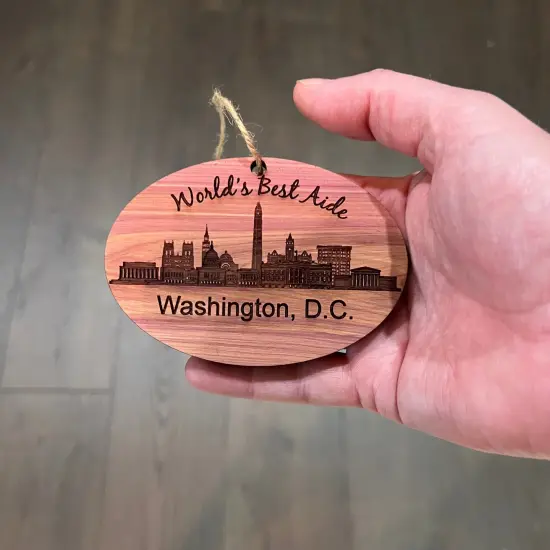 worlds Best Aide Washington DC- Cedar Ornament {4}
