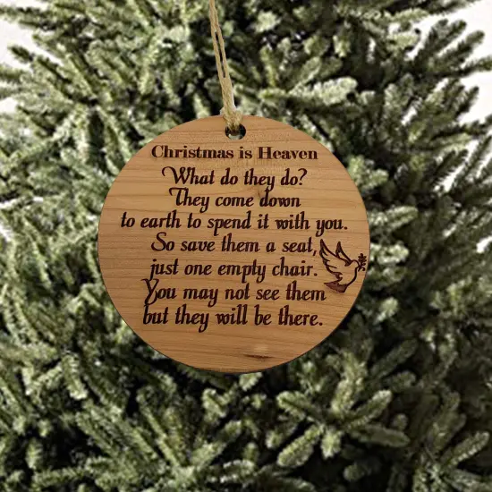 Christmas is Heaven - Raw Cedar Ornament {2}