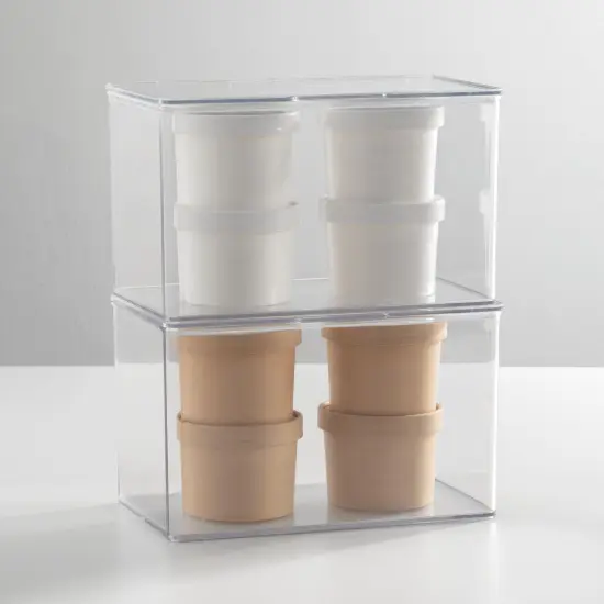 mDesign Plastic Kitchen Pantry/Fridge Storage Organizer, Hinge Lid {2}