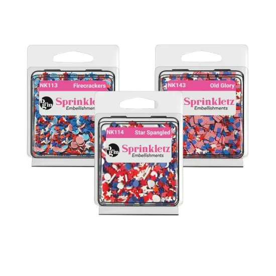 Buttons Galore and More Sprinkletz - Tiny Polymer Clay Embellishments - July 4th Bundle 36 grams {1}