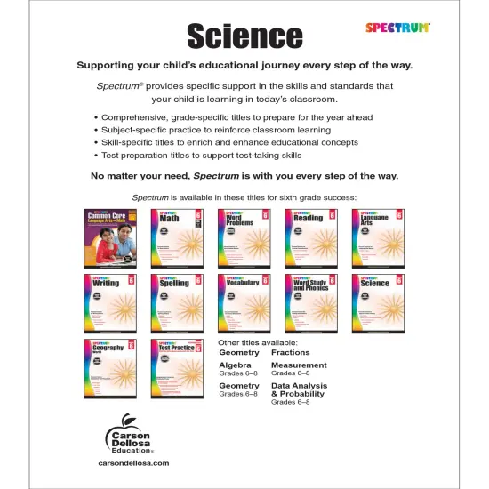 Spectrum Grade 6 Science Workbook, Middle School Books Covering Natural, Earth, Life Sciences, and More With Scientific Research Activities, Classroom or Homeschool Curriculum {2}