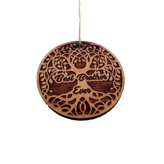 Best Brother Ever Celtic Tree of Life - Cedar Ornament {1}